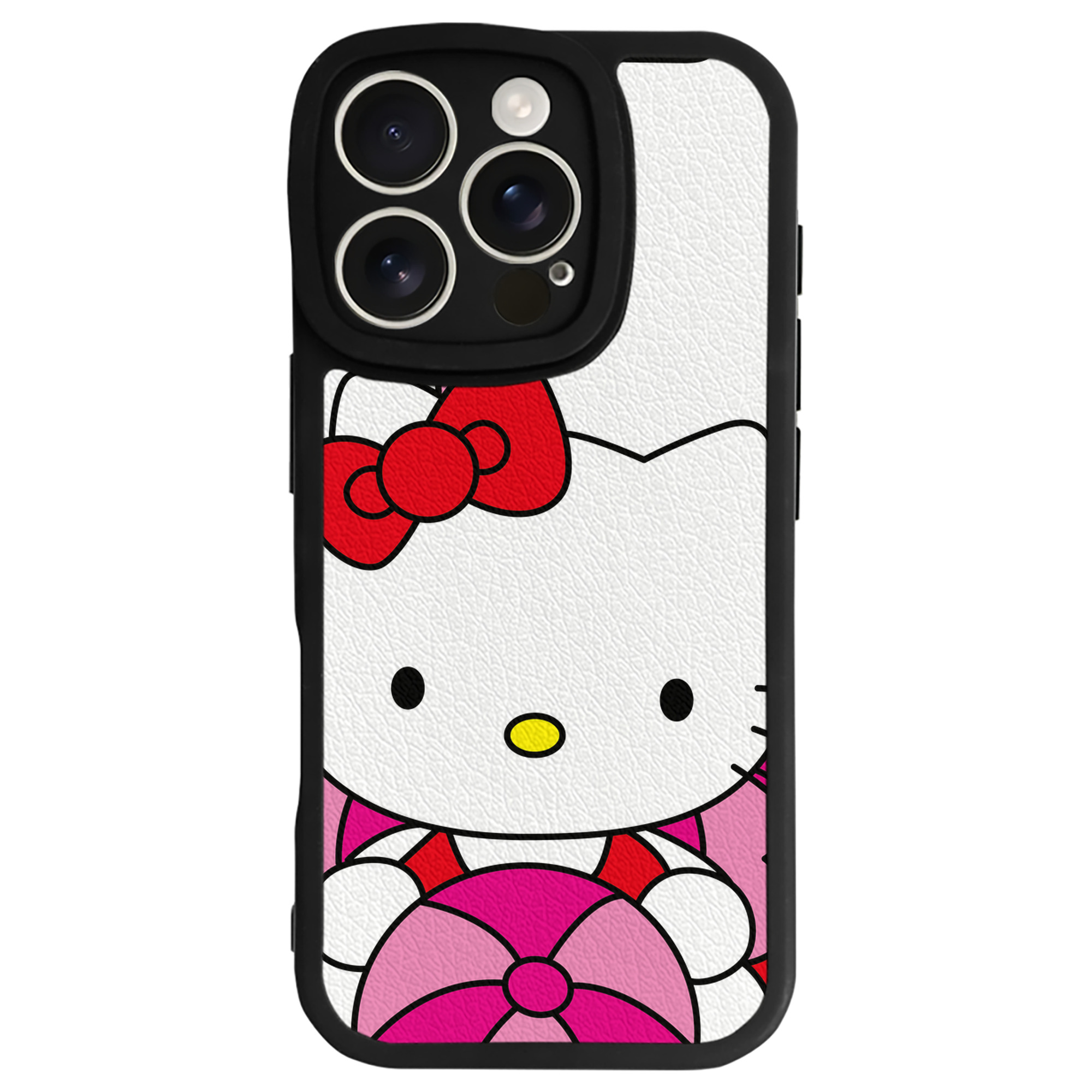 （画像用） Hello Kitty ハローキティ 【iPhone 16シリーズ対応】シリコンスマホケース（レザー調） 材質：シリコン